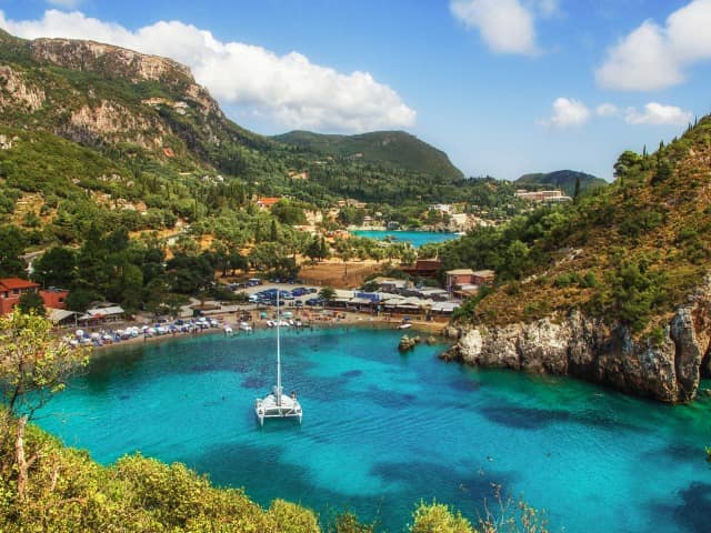 Baia Paleokastritsa Corfu, Grécia